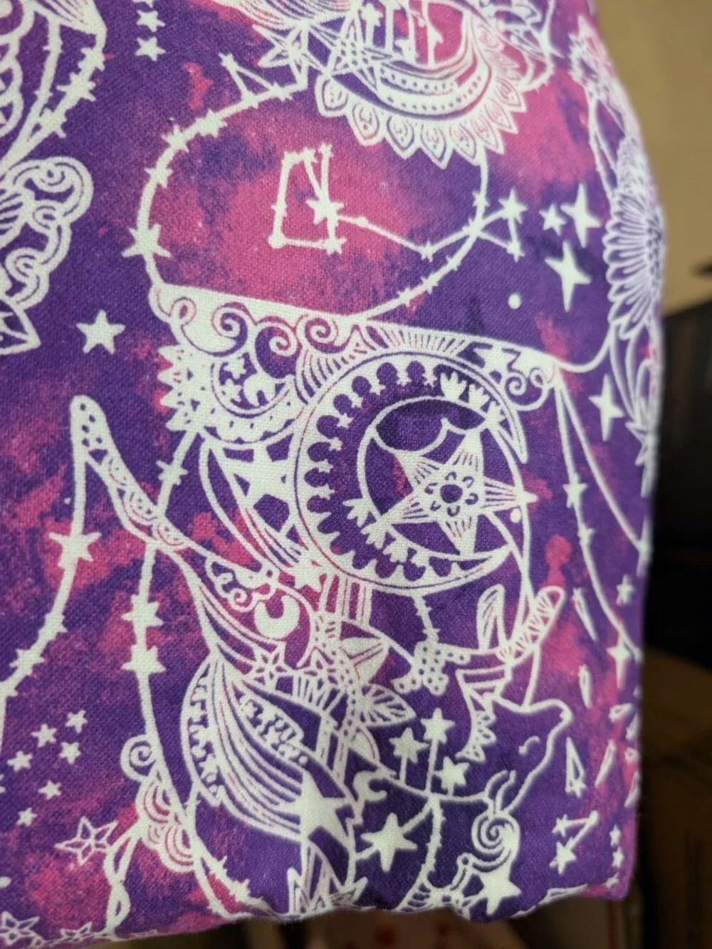 Purple and White Celestial Pattern Baby Flannel Fabric - 3 Yards